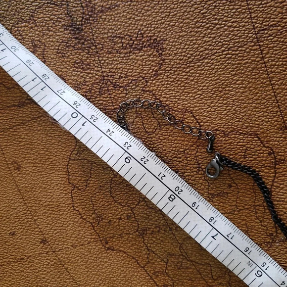 *NECKLACE black on  black flower 16" to 18"* - Picture 7 of 8